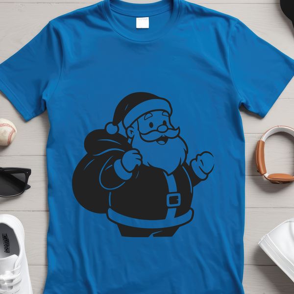 A vector illustration of Father Christmas in a festive red suit and hat.