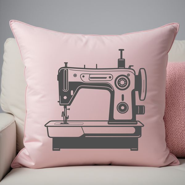 Sewing Machine Digital Cut File Design A vector illustration of a modern sewing machine with metal details, suitable for digital cut files and commercial use.