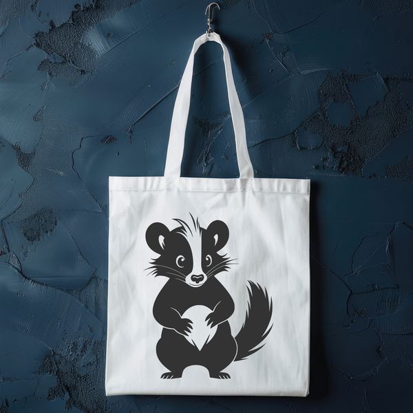 Wildlife Illustration - Skunk Vector Design A vector illustration of a skunk animal in a simple design.