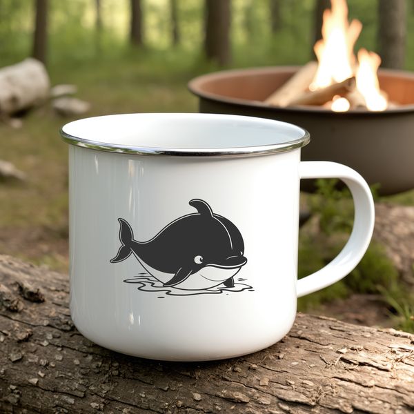 Whimsical Whale Silhouette Vector Art A stylized whale silhouette designed as vector art for commercial or personal use.