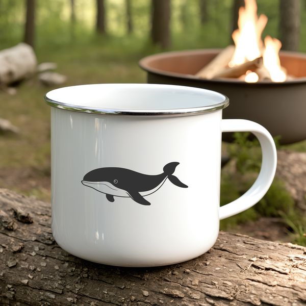 Stylized Whale Silhouette SVG File An SVG file of a stylized whale silhouette for commercial or personal projects.
