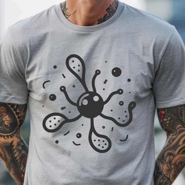 Microscopic Life Form A digital representation of a bacterium in its simplified form, suitable for graphic design.
