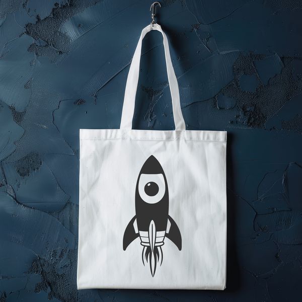 Elegant Rocket Ship Vector Art Illustrative 2D spaceship design with sleek lines and futuristic details.