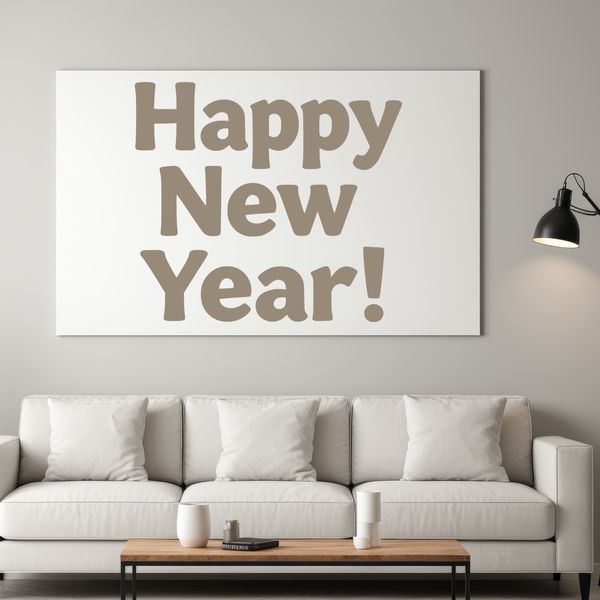 A stylized illustration of a new year's theme with quotes and inspiring words.