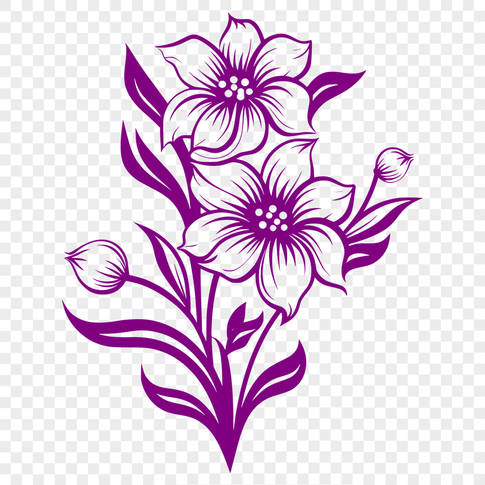 Floral Wild Flower Vector Image - Free DXF