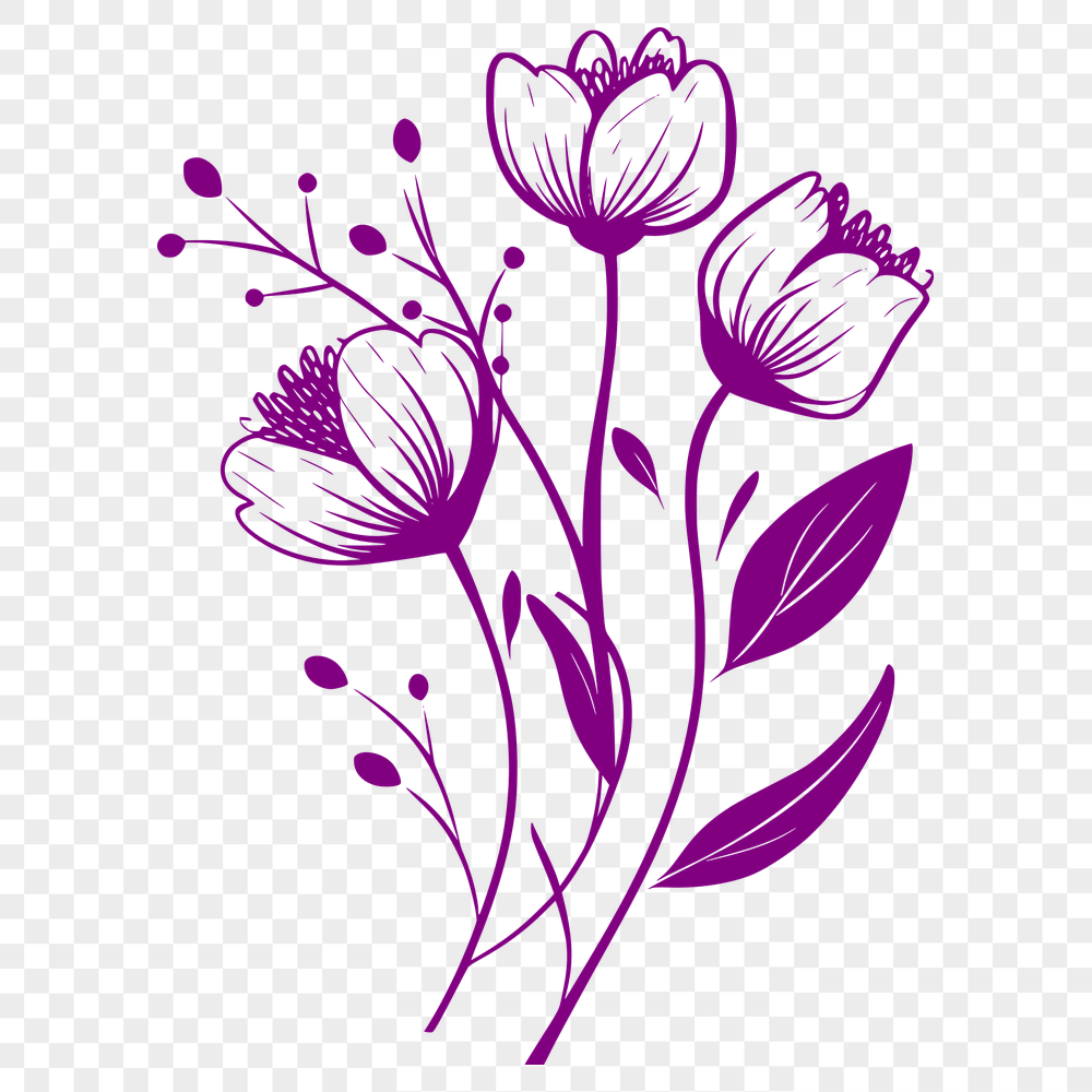 Flower Vector Image In SVG, PNG, PDF And DXF File Formats