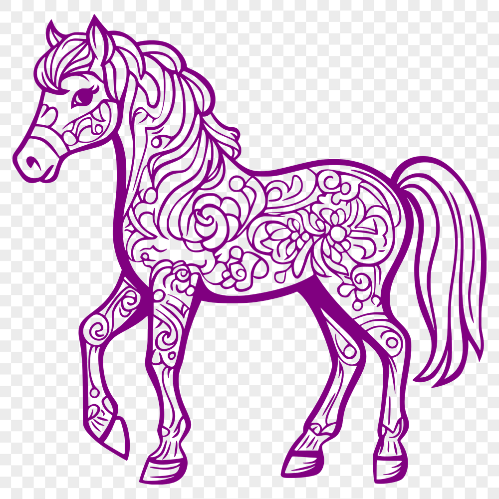 Unique Horse Digital Drawing PDF - Free Download