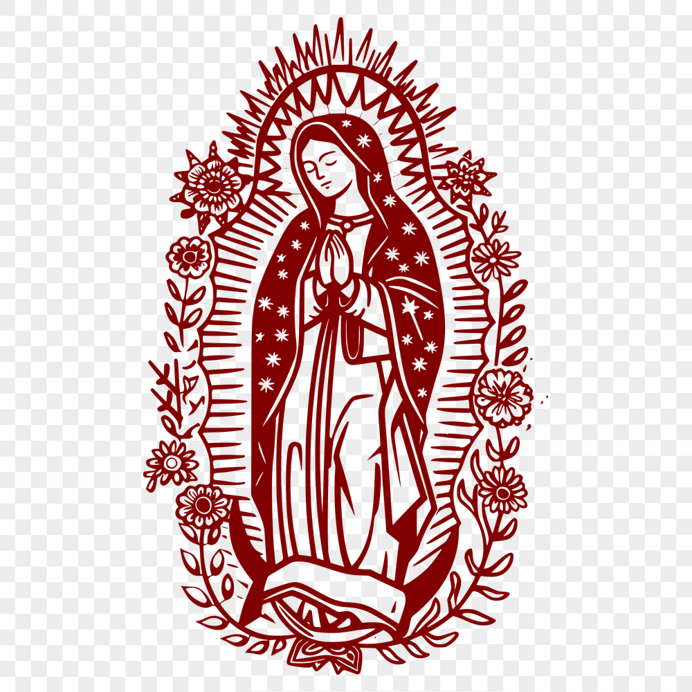 Ornate Virgin Mary DXF