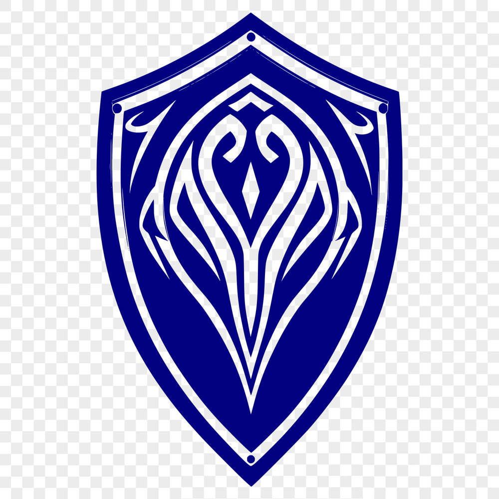 Intricately Designed Shield Vector Graphics A detailed design of a shield with intricate details.