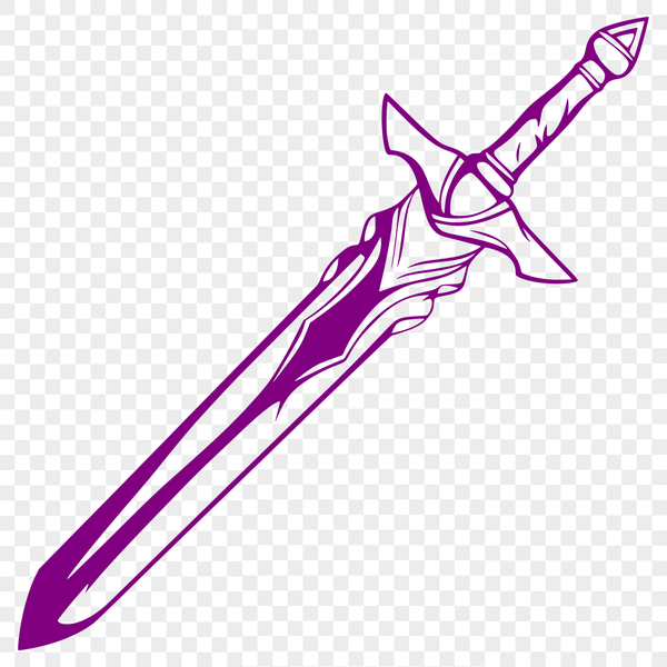 Vector Sword Illustration for Digital Designs A stylized illustration of a sword in vector format, suitable for digital designs.