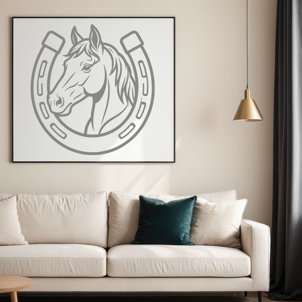 Horse shoe SVG template for web design and decals