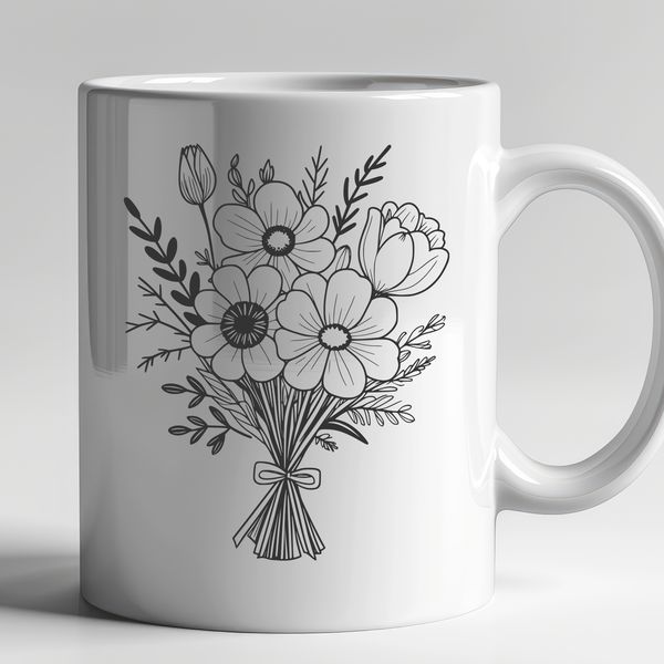 Fresh Floral Arrangement in a Decorative Vase A bouquet of flowers arranged in a decorative vase.