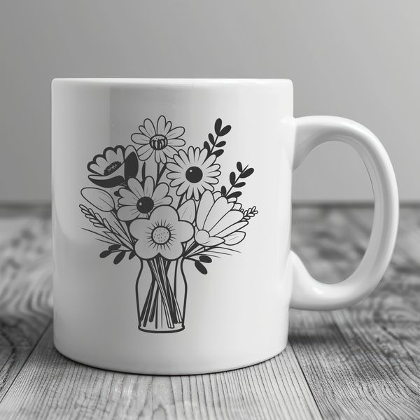A colorful arrangement of flowers in a vase, suitable for wedding or special occasion decorations.