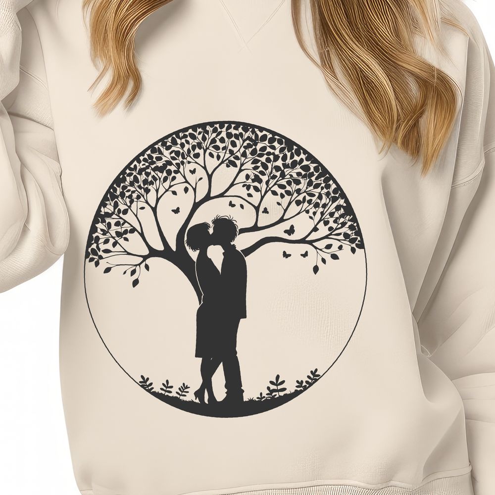 Interlaced Tree Symbolism A stylized illustration of a tree with intertwined branches, symbolizing love and connection.