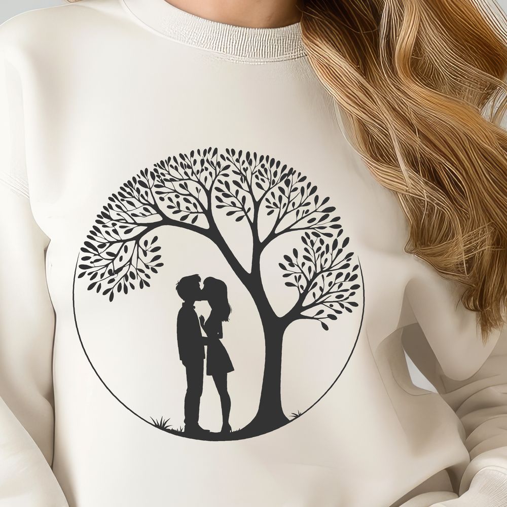 Heartwood Love Symbol A stylized illustration of a tree with intertwined branches forming a heart shape, symbolizing love and connection.