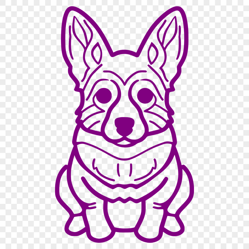 Beautiful Welsh Corgi SVG, PNG, PDF And DXF Files