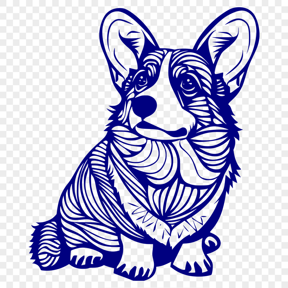 Ornate Welsh Corgi Vector Image