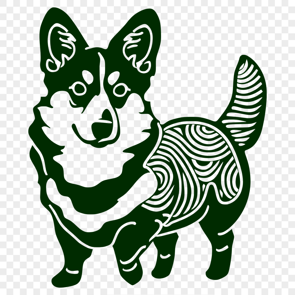 Free Standing Welsh Corgi SVG