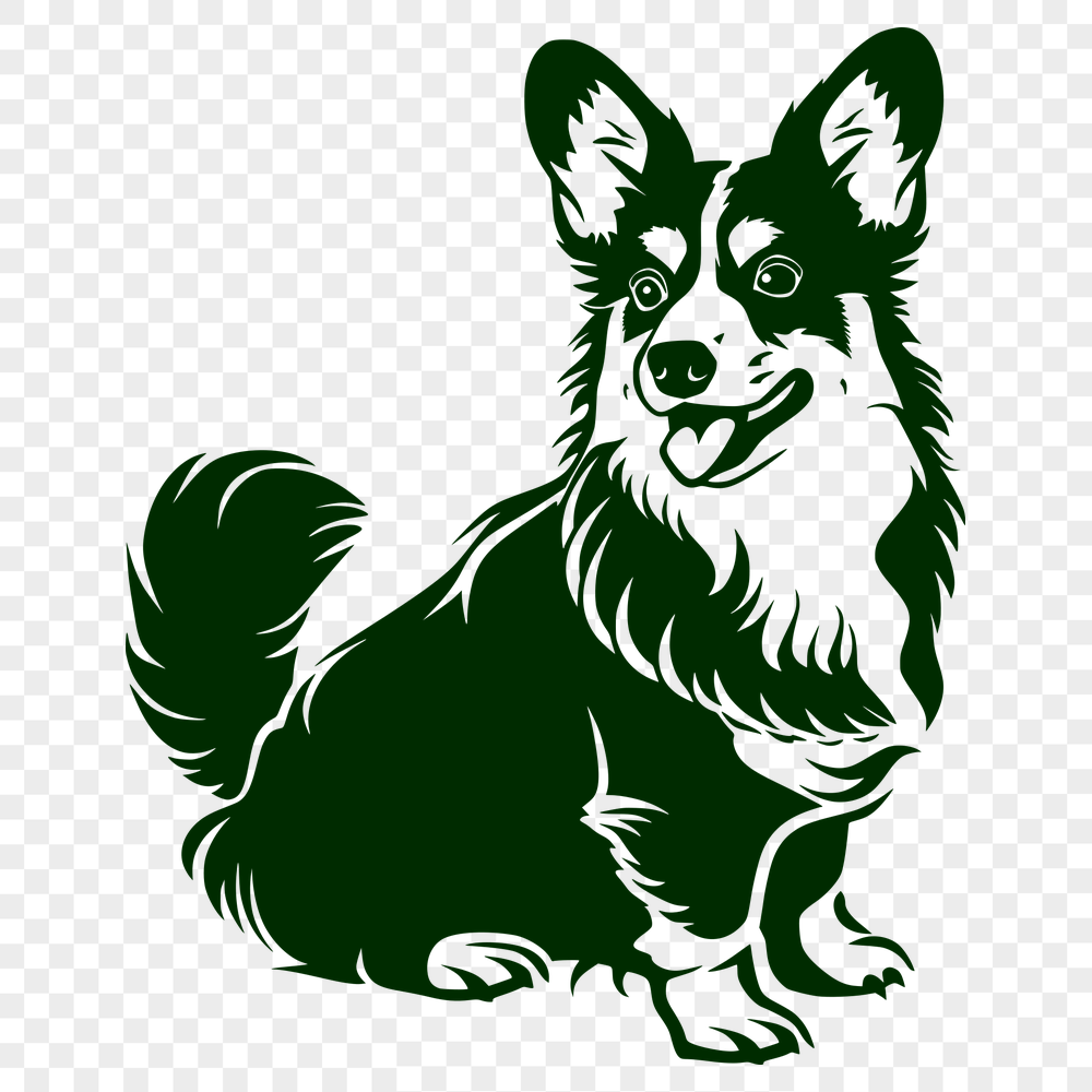 Unique Sitting Welsh Corgi Vector Art