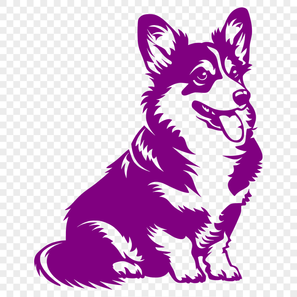 Stunning Sitting Welsh Corgi - DXF