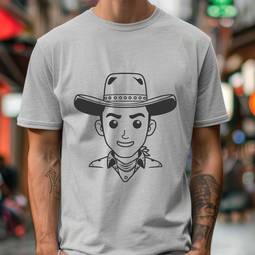 Classic Cowboy SVG Illustration A digital illustration of a cowboy in a classic pose, suitable for use as clip art or vector graphics.