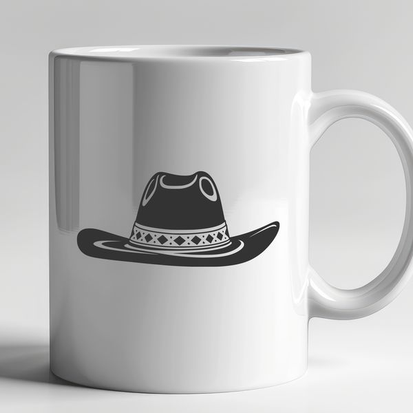Western Style Graphic Design Element A traditional Western-style cowboy hat, suitable for various graphic designs and vector projects.
