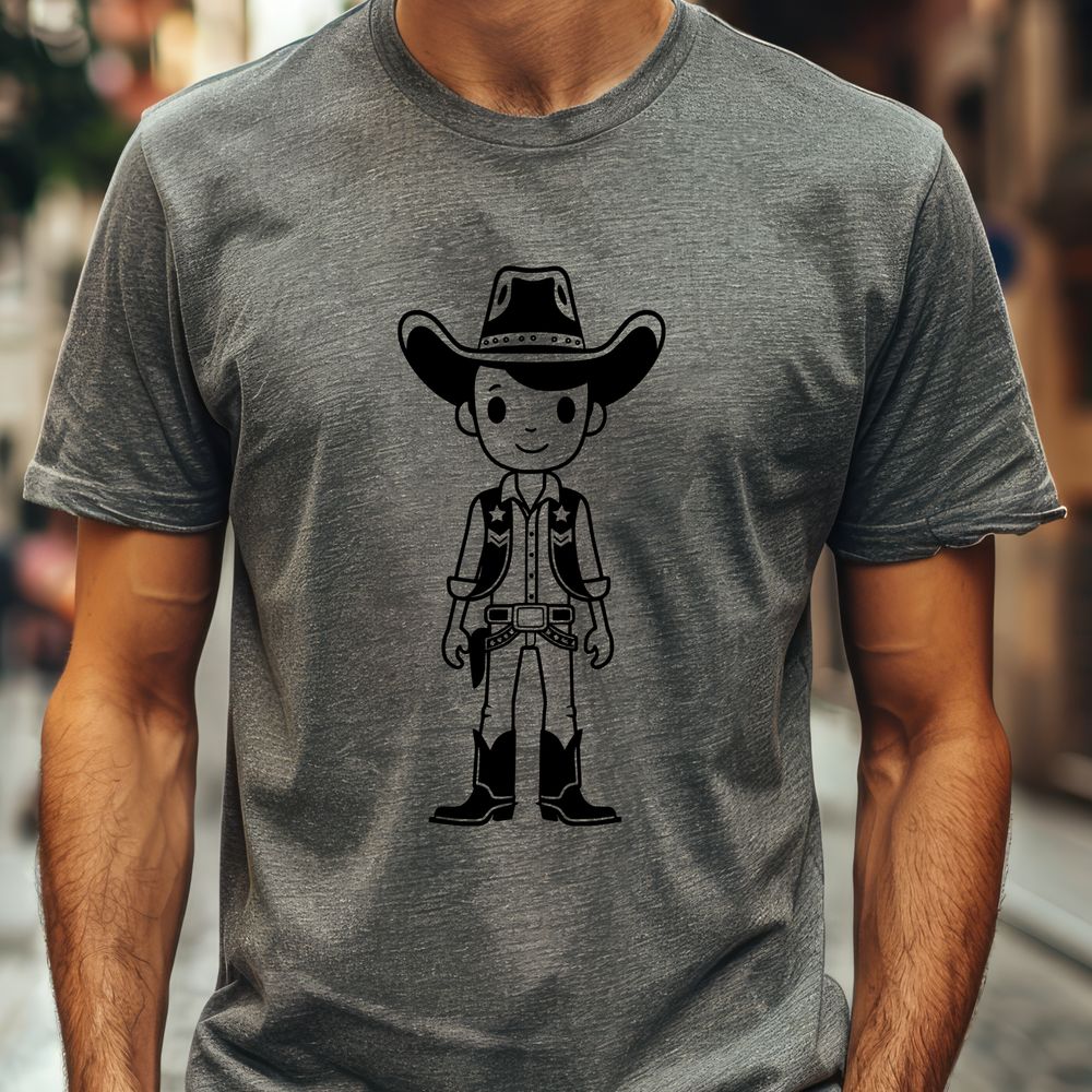 Classic Western Cowboy Illustration A digital illustration of a cowboy in a classic western style.