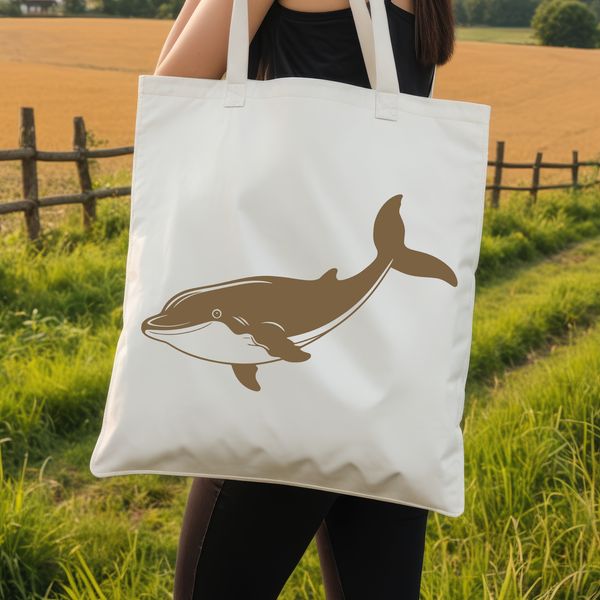 An SVG illustration of a whale in silhouette form, suitable for digital cutting machines like Cricut.