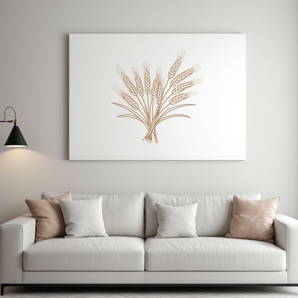 Free Stylized Wheat Silhouette A simple illustration of a stalk of wheat with multiple ears.