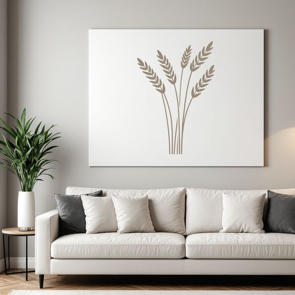 Wheat Silhouette Icon SVG File A graphic representation of wheat with clean lines and simple design.