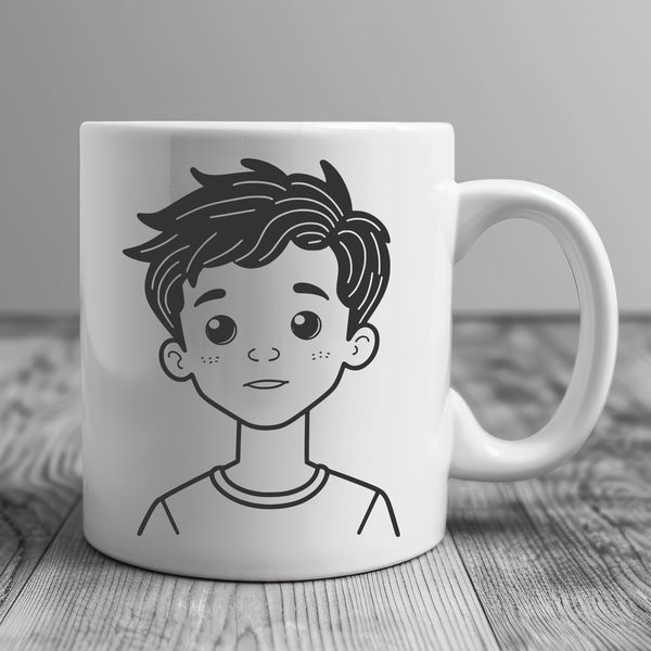 Young Boy Character Vector A young boy character in vector format, suitable for digital design.
