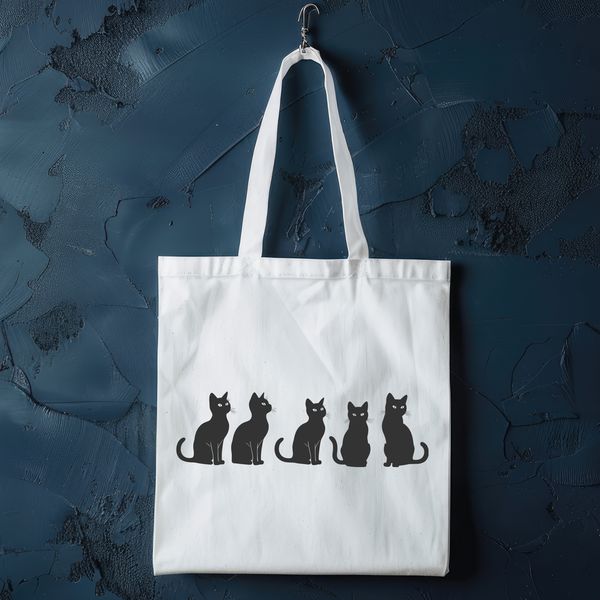 Whimsical Cat Silhouettes for Crafting A simplified illustration of a domestic cat in various poses, suitable for digital crafting projects.
