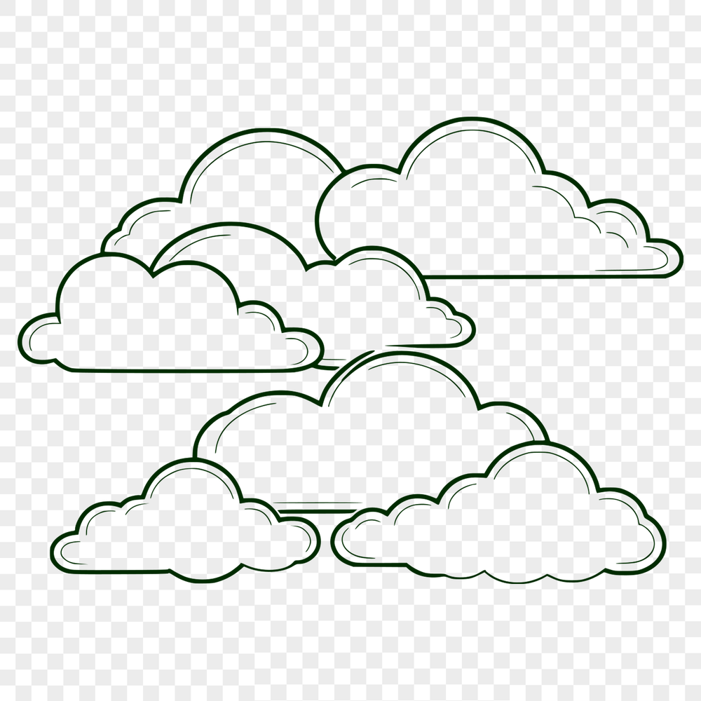 Soft Puffy Cloud Graphic Vector graphic representation of a cloud with soft, puffy texture.