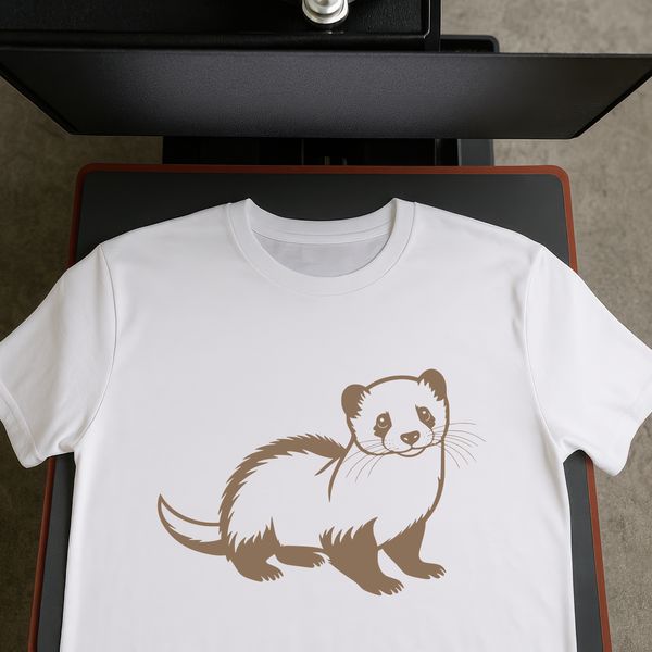 Whimsical Ferret Vector Design A vector graphic representation of a ferret suitable for cutting machines or laser engraving.