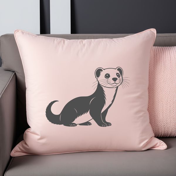 Friendly Ferret Illustration A high-quality vector illustration of a curious ferret with a friendly expression.