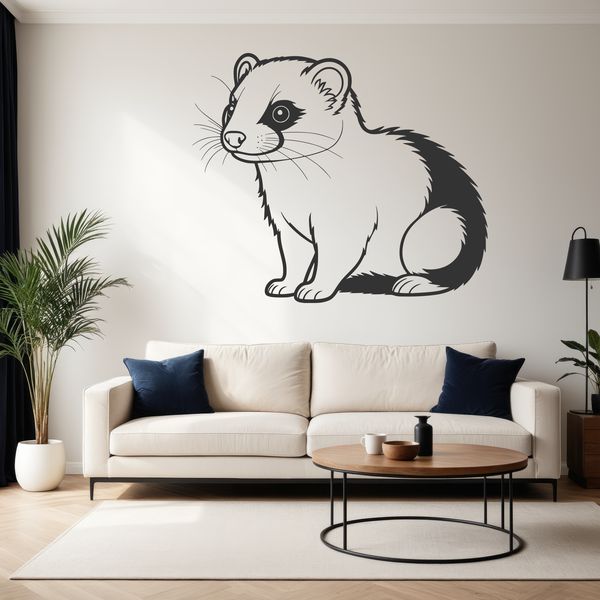Ferret Silhouette SVG for Laser Engraving A detailed illustration of a ferret in vector format, suitable for cutting machines and laser engravers.
