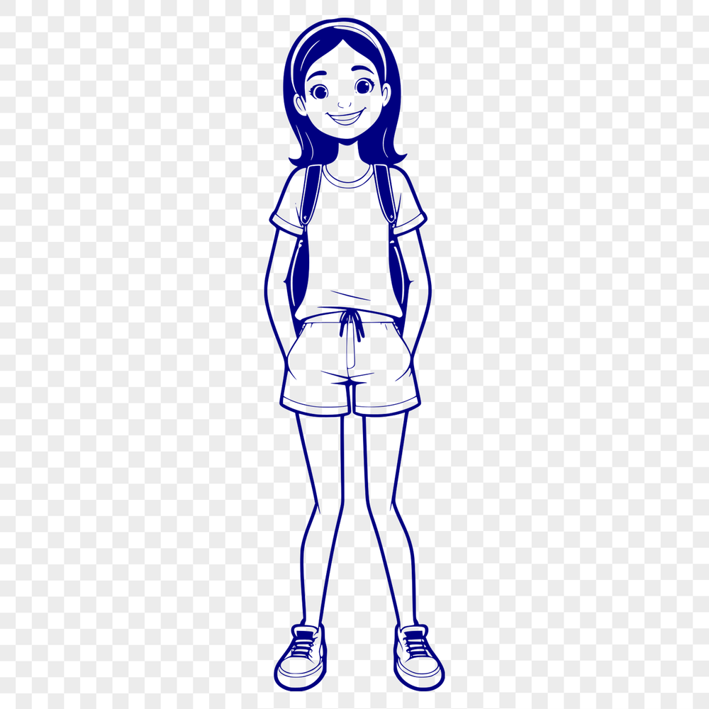 Beautiful Line Drawing SVG Design A single line drawing illustration of a girl in simple vector style.