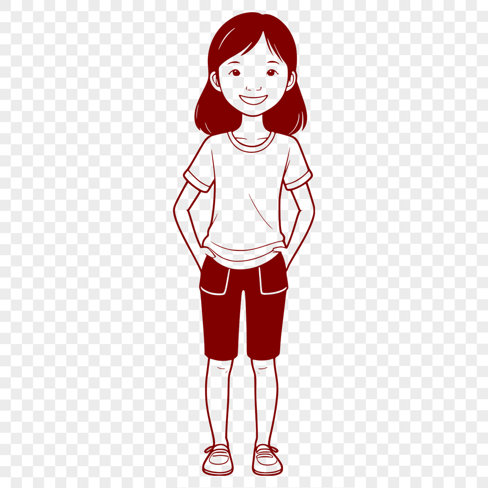 Young Girl Vector Image in SVG Format A young girl illustrated in vector format for digital design.