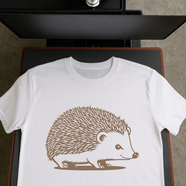Whimsical Animal Portrait SVG File A detailed illustration of a hedgehog's body with its distinctive spines and facial features.