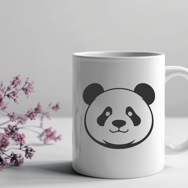 Stylized Panda Vector Graphic A stylized vector graphic of a single panda bear, suitable for various digital applications.
