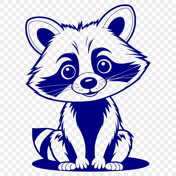 Cute Raccoon Design SVG File An editable, scalable raccoon design suitable for various applications.