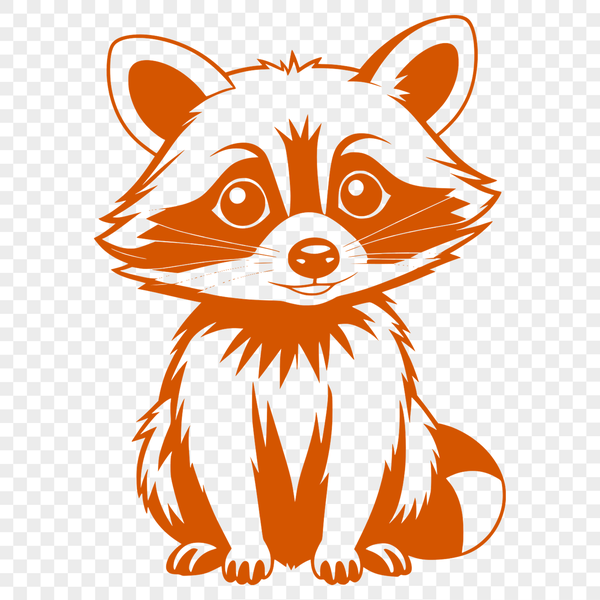 Beautiful Raccoon Clip Art Design SVG File A detailed illustration of a raccoon in a vector format, suitable for various applications.