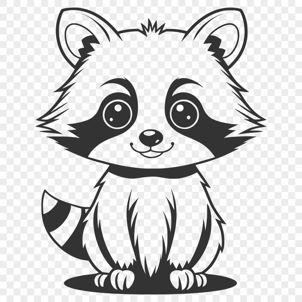Free Raccoon SVG File Download A digital illustration of a raccoon in vector format, ideal for commercial and personal projects.