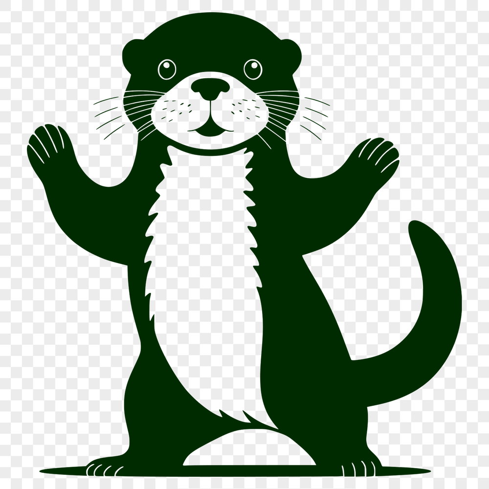 Cute Otter Vector Clip Art An SVG representation of an otter, suitable for digital design and cutting machine applications.