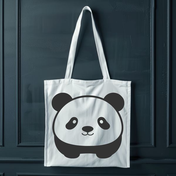 Panda Illustration in Black and White A black and white panda illustration in vector format.