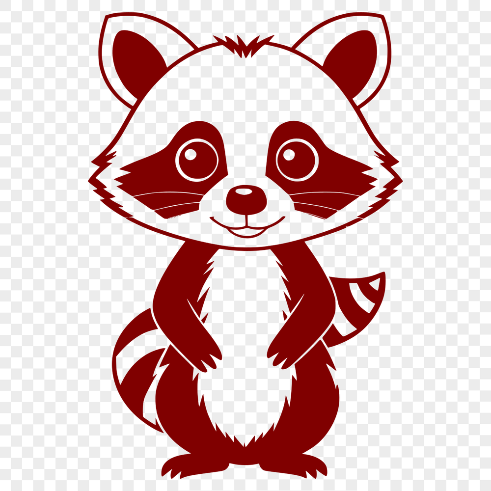 Beautiful Raccoon Clip Art SVG A stylized vector illustration of a raccoon.