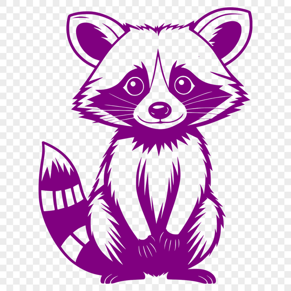 Simple Wildlife Clip Art Design A simple vector illustration of a raccoon with a neutral expression.