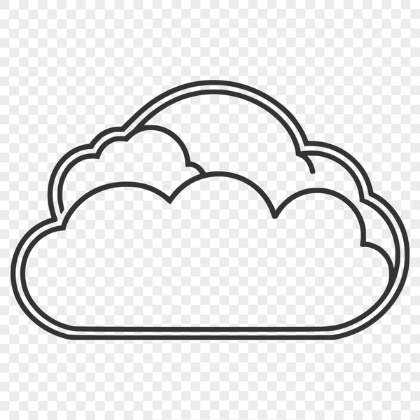 Cumulus Cloud Silhouette A digital illustration of a white cumulus cloud against a light blue sky.