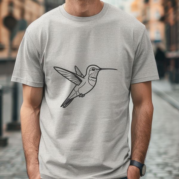 Hummingbird Perched Vector Art A colorful hummingbird perched on a branch, depicted in a detailed vector illustration.