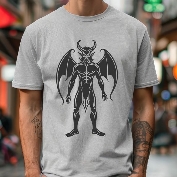 Evil Entity Icon SVG An illustration of a male figure representing the devil in dark colors with sharp features.